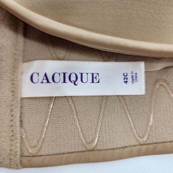 Cacique Nude Tan Strapless Full Coverage Back Closure Underwire Bra Size 42C - Picture 2 of 4
